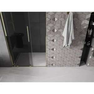 MEXEN/S - Velar L posuvné sprchové dvere 120, grafit, zlatá 871-120-003-41-50