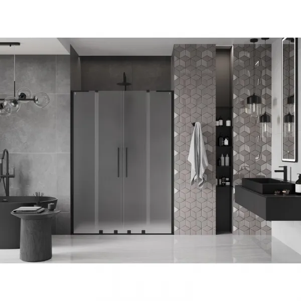 MEXEN/S - Velar L Duo posuvné sprchové dvere 140, dekor, čierna 871-140-003-32-70