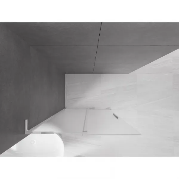 MEXEN/S - Velar L Sprchová zástena posuvná Walk-in 100 x 200, dekor 8 mm, chróm 871-100-003-33-01