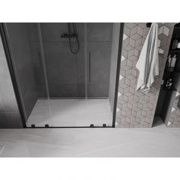 MEXEN/S - Velar L Duo posuvné sprchové dvere 150, transparent, čierna 871-150-003-02-70