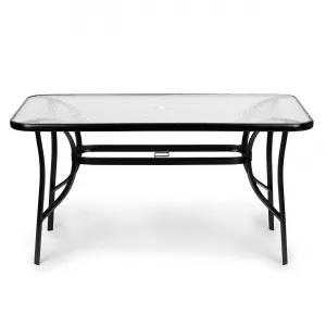 Sklenený záhradný stôl Vlna 140x80cm terasový balkónový stôl