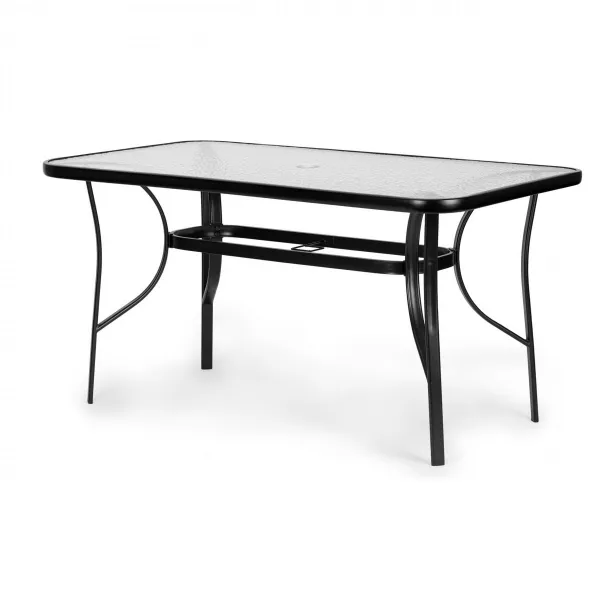 Sklenený záhradný stôl Vlna 140x80cm terasový balkónový stôl