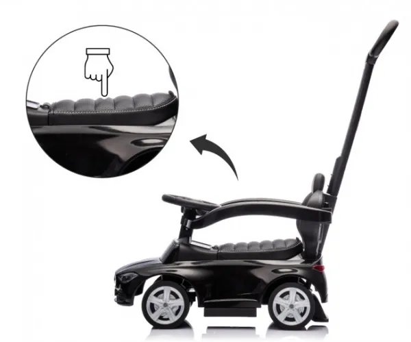 Detské odrážadlo s vodiacou tyčou MERCEDES C-Class Deluxe Milly Mally Black