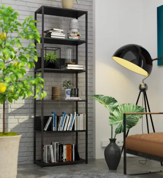 Ak furniture Regál PRAMONI 60x192 cm černý