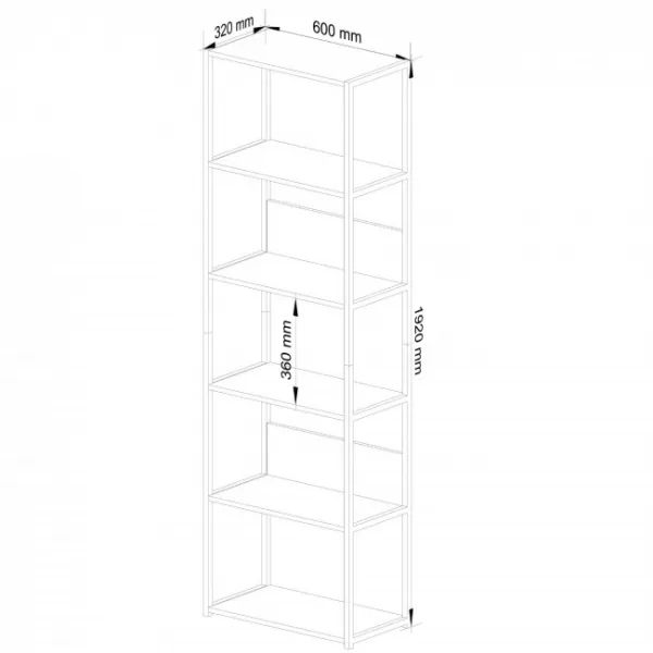 Ak furniture Regál LOFT 60 cm bílý