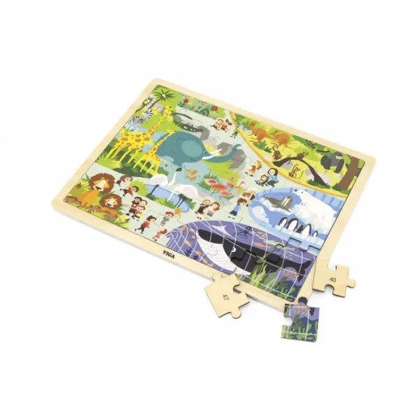Detské drevené puzzle Viga Zoo 48 ks