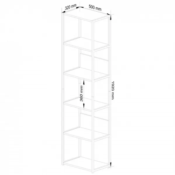 Ak furniture Regál LOFT 50 cm černý
