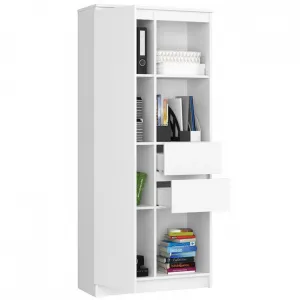 Ak furniture Skriňa Rexa II 80 cm biela lesk