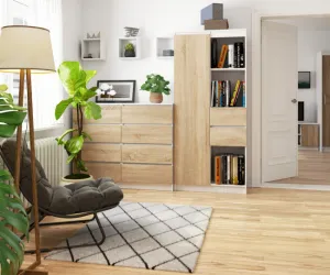 Ak furniture Skriňa Rexa II 80 cm biela/dub sonoma