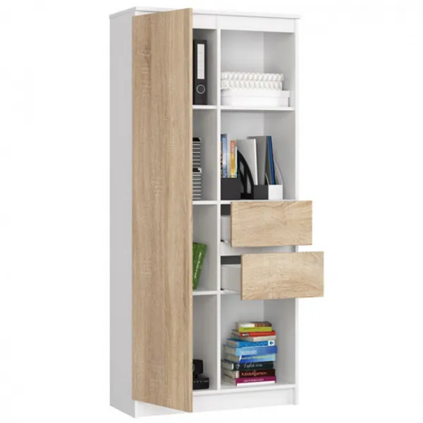 Ak furniture Skriňa Rexa II 80 cm biela/dub sonoma