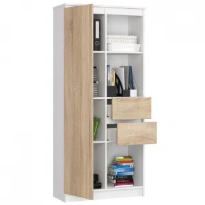 Ak furniture Skriňa Rexa II 80 cm biela/dub sonoma