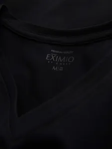 Pánske tričko s dlhým rukávom ,V- výstrihom a s logom- čierne