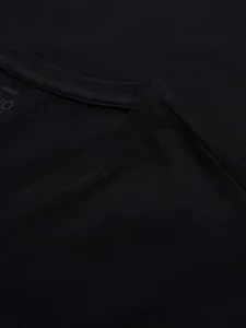 Pánske tričko s dlhým rukávom ,V- výstrihom a s logom- čierne