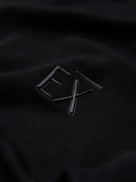 Pánske tričko s krátkym rukávom s V- výstrihom a s logom- čierne