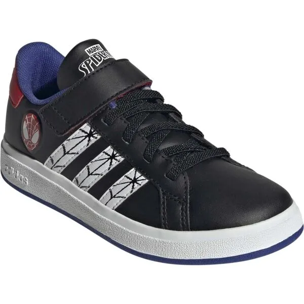 Chlapčenská rekreačná obuv ADIDAS Grand Court Marvel Spider-Man K core black cloud white semi lucid blue