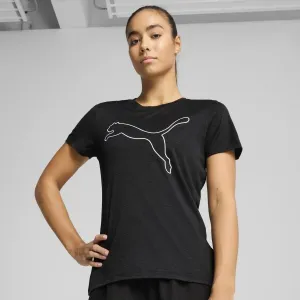 Puma W TAD ESSENTIAL HEATHER LOGO TEE Dámske tričko, čierna, veľkosť