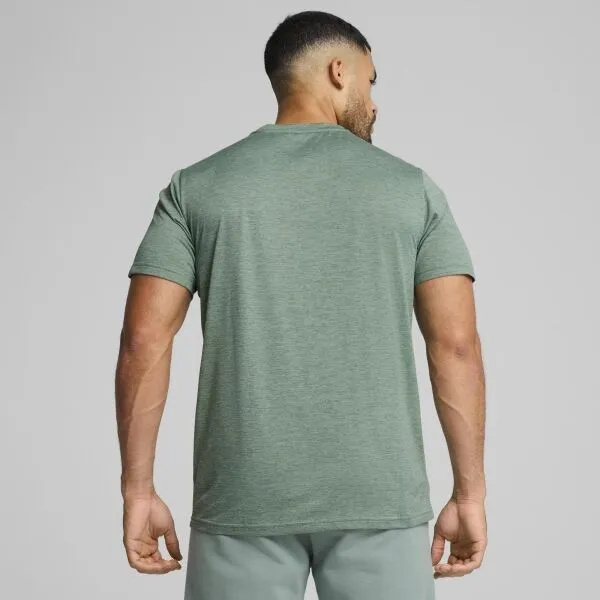 Puma M TAD ESSENTIAL HEATHER CAT TEE Pánske tričko, tmavo zelená, veľkosť