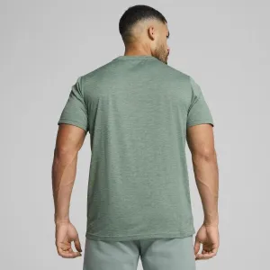 Puma M TAD ESSENTIAL HEATHER CAT TEE Pánske tričko, tmavo zelená, veľkosť