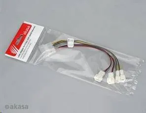 AKASA redukcia kábla Molex na 4x 3-pinový konektor ventilátora