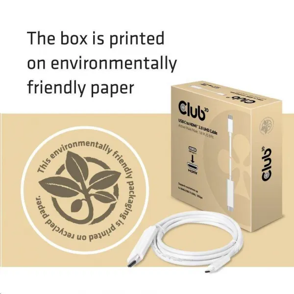 Club3D Active USB typu C na HDMI 2.0 4K60Hz UHD, 1,8 m