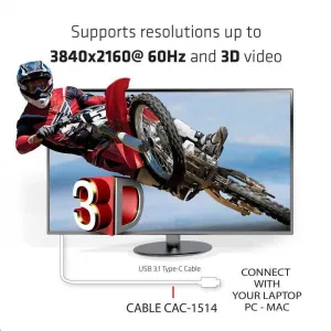 Club3D Active USB typu C na HDMI 2.0 4K60Hz UHD, 1,8 m