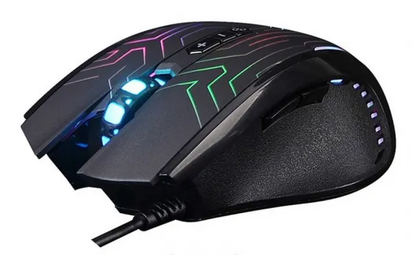 A4Tech Myš X87 Oscar Neon, 2400DPI, optická, 8tl., drátová USB, černá, herní, Neonové podsvícení