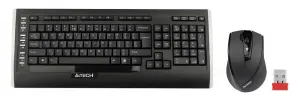 Súprava A4tech 9300F je bezdrôtová. kľúče. + bezdrôtové pripojenie. Optická myš V-Track,CZ/US, USB