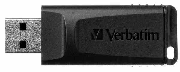 Verbatim USB flash disk, USB 2.0, 64GB, Slider, černý, 98698, USB A, s výsuvným konektorem