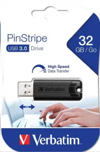 VERBATIM Flash Disk PinStripe USB 3.0, 32 GB - čierna