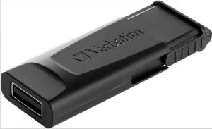 Verbatim USB flash disk, USB 2.0, 64GB, Slider, černý, 98698, USB A, s výsuvným konektorem