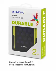 A-Data Externý pevný disk ADATA 1TB 2,5" USB 3.1, DashDrive™ Durable HD720, G-senzor, čierny, (gumový, odolný voči vode/nárazom)