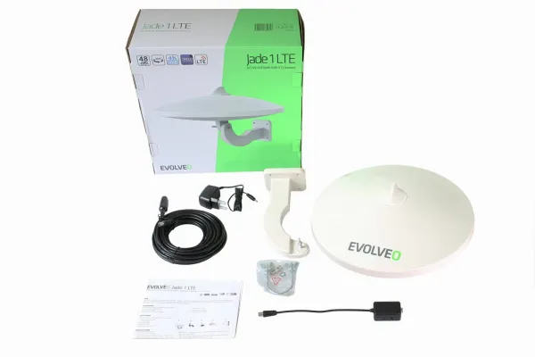 EVOLVEO Jade 1 LTE, 48dBi aktivní venkovní anténa DVB-T/T2, LTE filtr