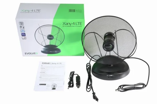 EVOLVEO Xany 4 LTE 230/12V, 50dBi aktivní pokojová anténa DVB-T/T2, LTE filtr