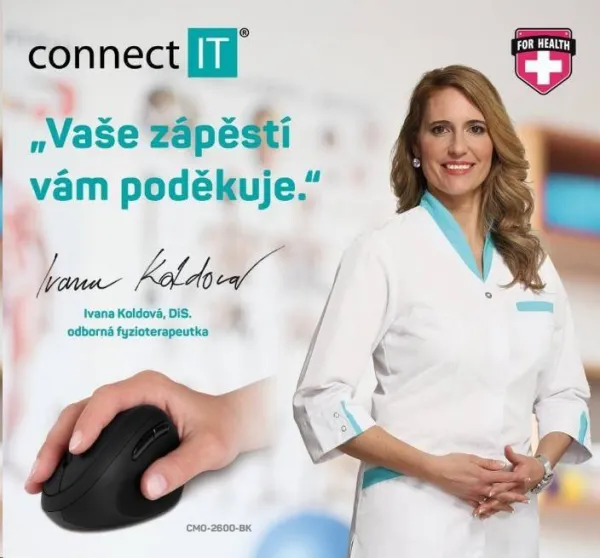 CONNECT IT FOR HEALTH LADIES ergonomická vertikálna myš, bezdrôtová