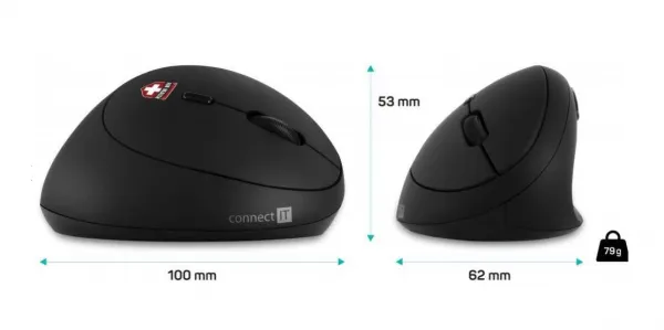 CONNECT IT FOR HEALTH LADIES ergonomická vertikálna myš, bezdrôtová