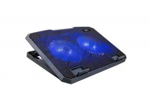 Chladiaca podložka C-TECH pre CLP-140, 15,6", 2x 140 mm, 2x USB, modré podsvietenie