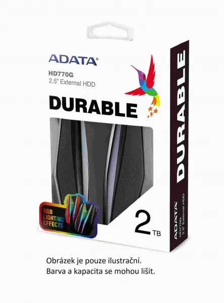 A-Data Externý pevný disk ADATA 2TB 2,5" USB 3.2 HD770G, červená