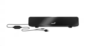 Genius SoundBar 100, 2.0, 6W, černý, regulace hlasitosti, stolní, 3,5 mm jack (USB), 110Hz-20kHz
