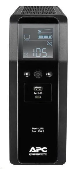 APC Back UPS Pro BR 1200VA, sínusoida, 8 výstupov, AVR, LCD rozhranie (720W)