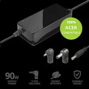 Napájací adaptér TRUST MAXO pre notebooky ACER 90 W, vrátane. koncové uzávery