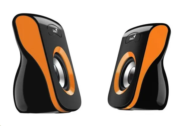 Genius reproduktory SP-Q180, 2.0, 6W, černooranžové, regulace hlasitosti, stolní, 150Hz-20kHz