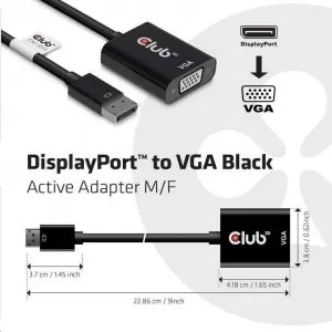 Club 3D Aktívny adaptér Club3D DisplayPort na VGA