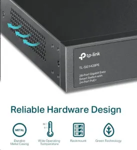 TP-Link Easy Smart switch TL-SG1428PE (26xGbE, 2xSFP, 24xPoE+, 250W)