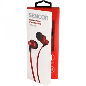 SEP 300 MIC RED  MET slúchadlá SENCOR