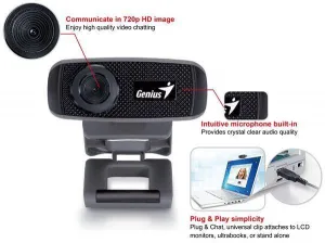 GENIUS webová kamera FaceCam 1000X V2/ HD/ 720P/ USB2.0/ UVC/ mikrofón