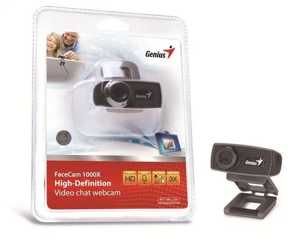 GENIUS webová kamera FaceCam 1000X V2/ HD/ 720P/ USB2.0/ UVC/ mikrofón