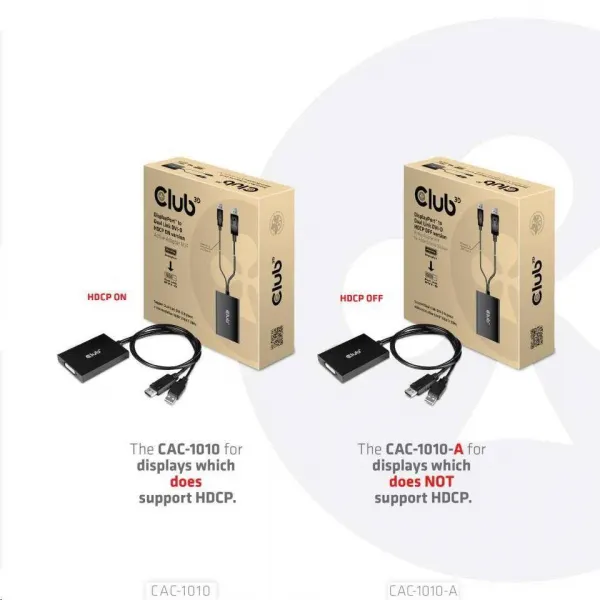 Club 3D Club3D Adaptér aktivní DisplayPort na Dual Link DVI-D, USB napájení, 60cm, HDCP off, pro Apple Cinema displeje