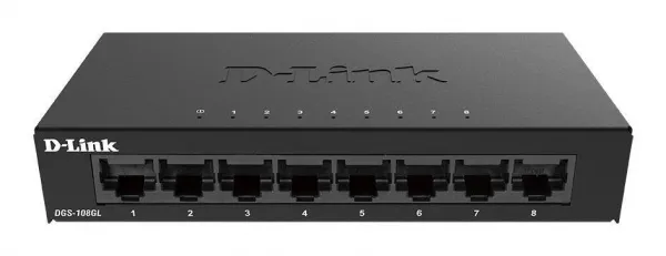 D-Link DGS-108GL 8-portový gigabitový stolný prepínač s kovovým puzdrom