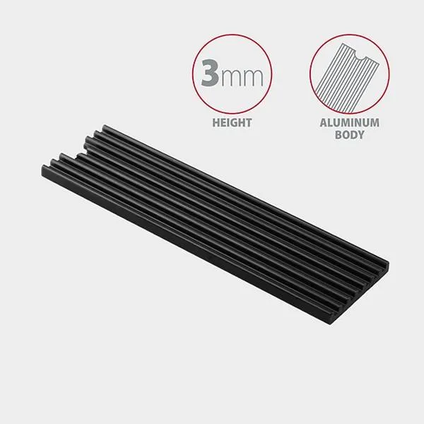 AXAGON CLR-M2L3, hliníkový pasívny chladič pre M.2 2280 SSD, výška 3 mm