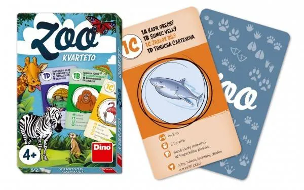Kvarteto ZOO spoločenská hra karty 32ks v papierovej krabičke 7x11x1cm